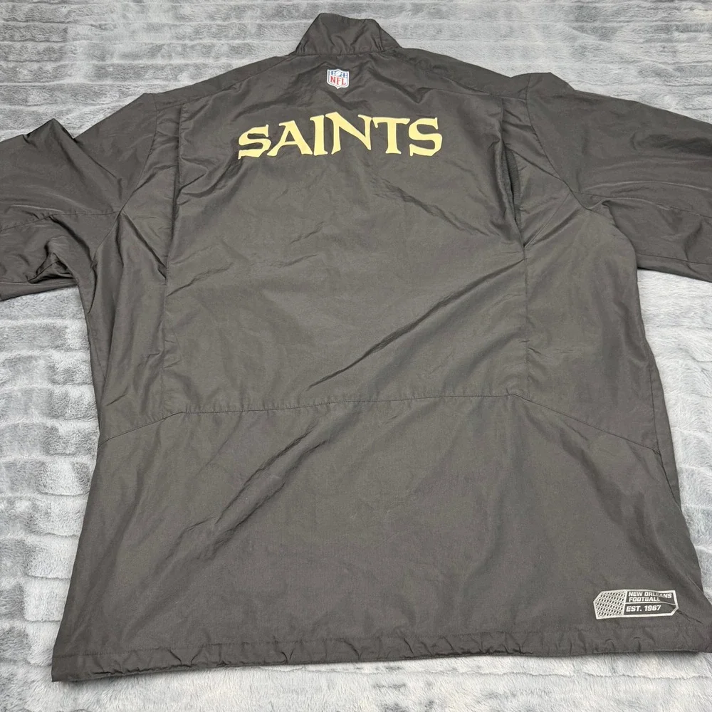 Nike New Orleans Saints NFL Windbreaker Quarter Zip Short Sleeve Grey 3XLT